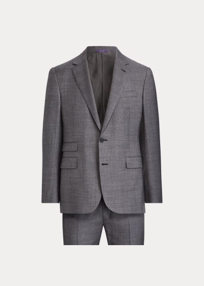 Trajes Ralph Lauren Hombre Grises Multicolor - Gregory Wool Sharkskin - KDERL9703